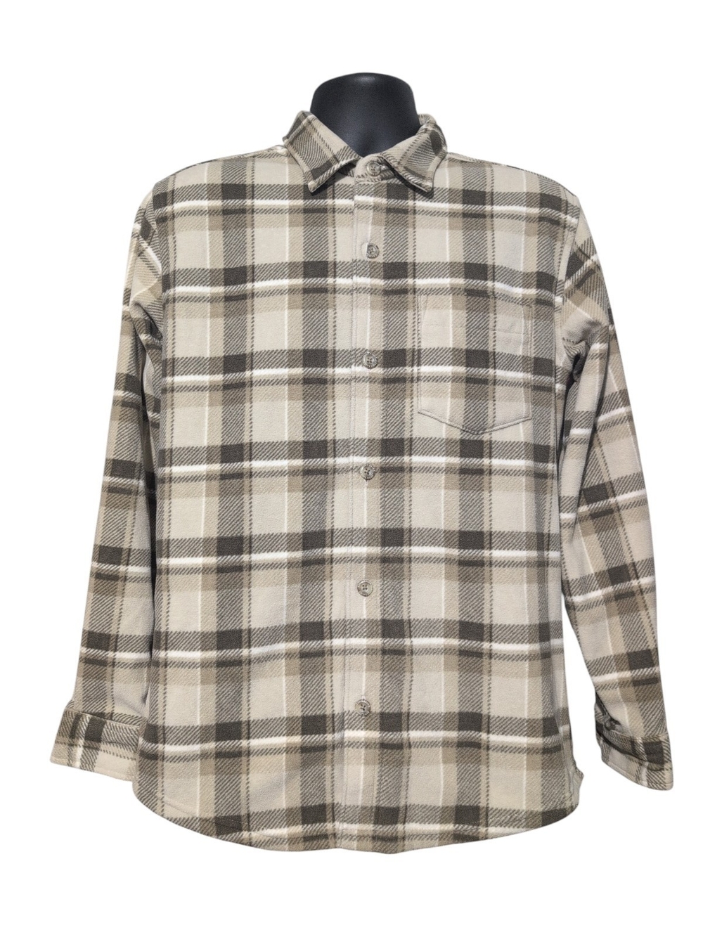 Eddie Bauer Quest Fleece Plaid Long Sleeve Button-Up Shirt Men's Size S NWT